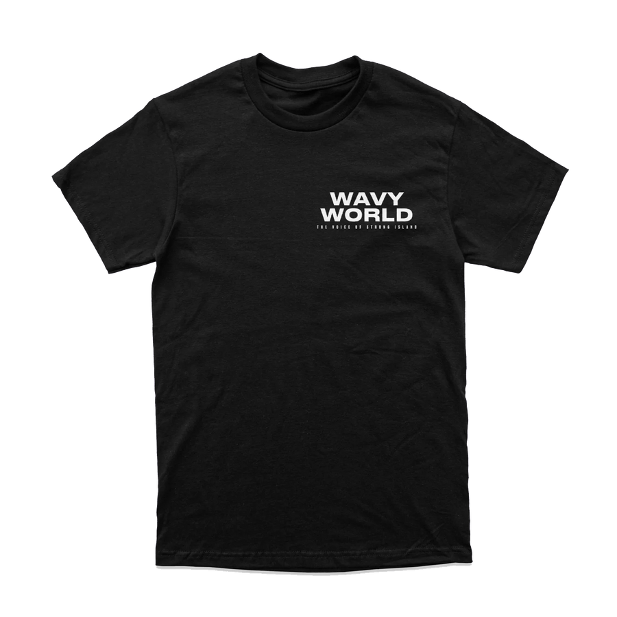 Wavy World Logo Tee – Black