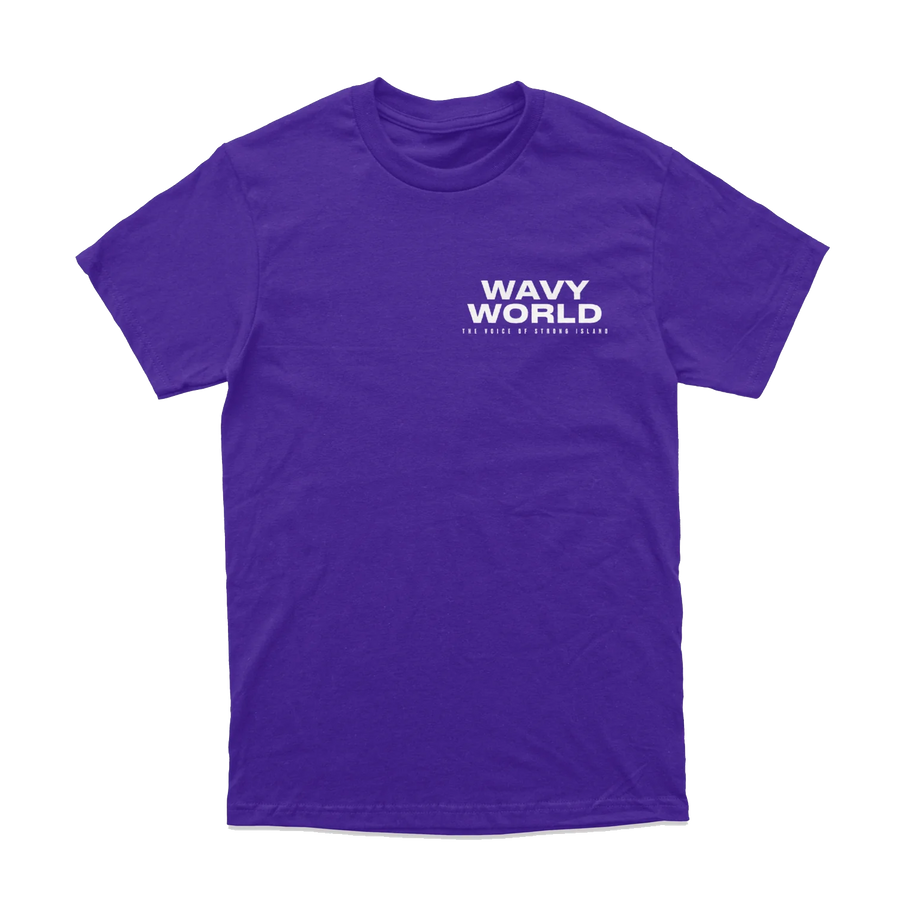 Wavy World Logo Tee – Purple