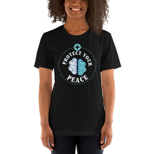 Open image in slideshow, Protect Your Peace - Black Short-Sleeve Unisex T-Shirt
